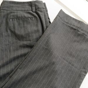 Karen Kane Black Pinstripe Slacks 14 self hemmed 27" inseam short warm comfy